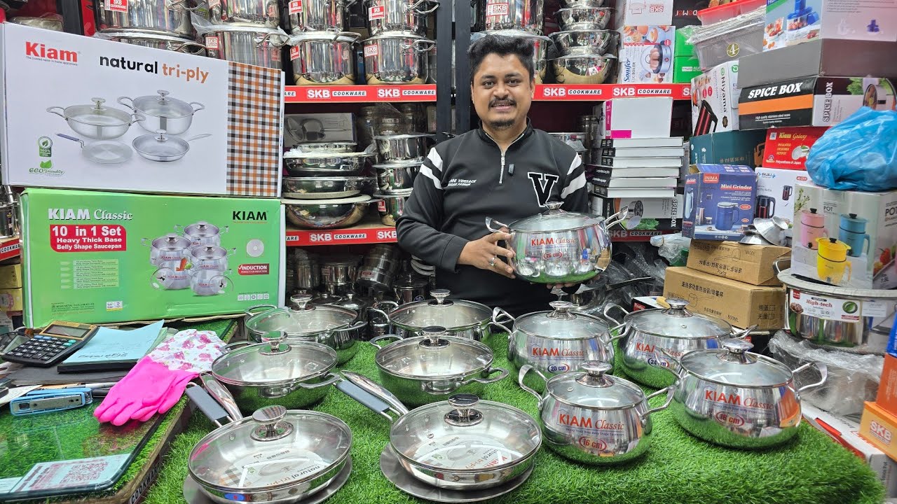 Kiam SS 7 পিস ও অ্যালুমিনিয়াম ইনডাকশন বেজ ১০ পিস হাঁড়ি সেটের দাম। 