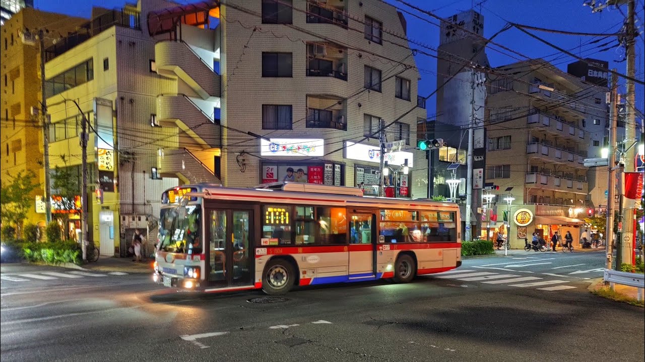 4K HDR Tokyo 🚌 Bus Ride at Night - Bus 7, Seijo Gakuen Mae to Futako-Tamagawa