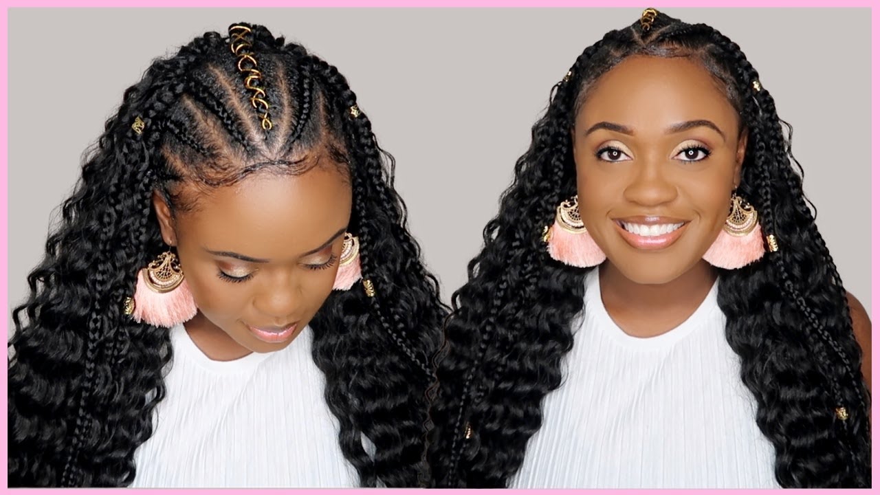 DIY FULANI BRAIDS WITH CURLS | CROCHET HAIRSTYLE | BEGINNER FRIENDLY