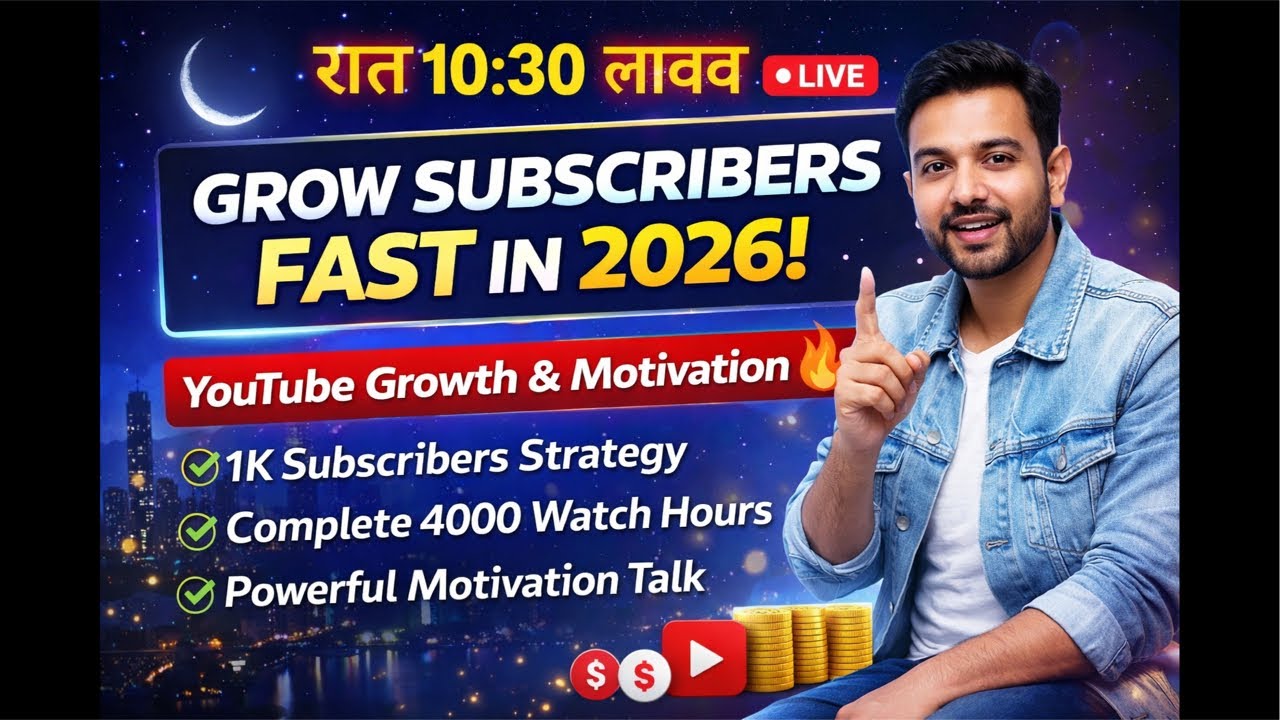 Subscriber Kaise Badhaye? 🌙 Night Live YouTube Growth Tips + Motivational Baatein
