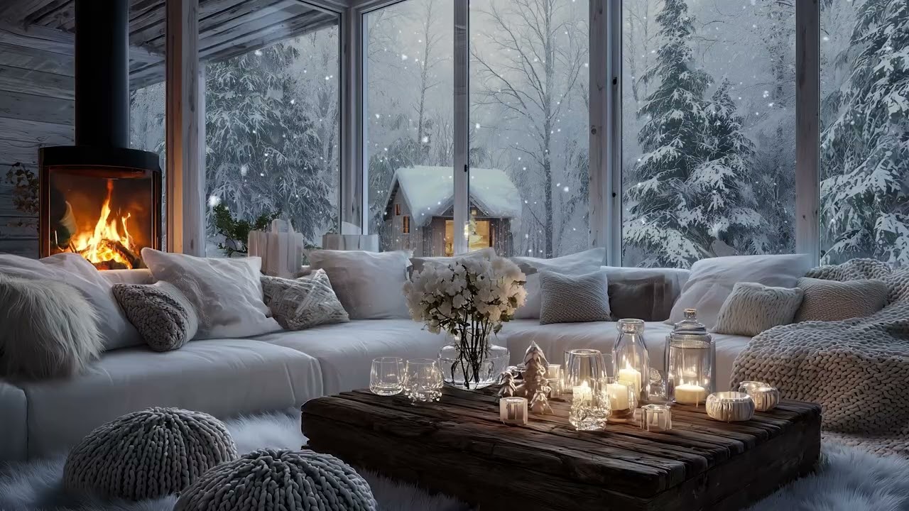 Stress Relief Piano Music With Crackling Fire Cozy Piano Fireplace Haven