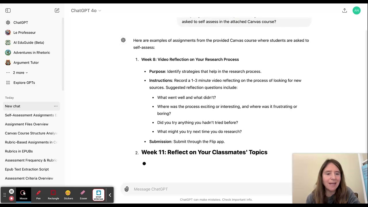 Share a Canvas course with ChatGPT via a .imscc file