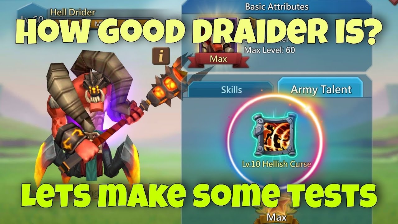 Lords Mobile - First tests of helldraider. LVL 10. Is it good for MIX?