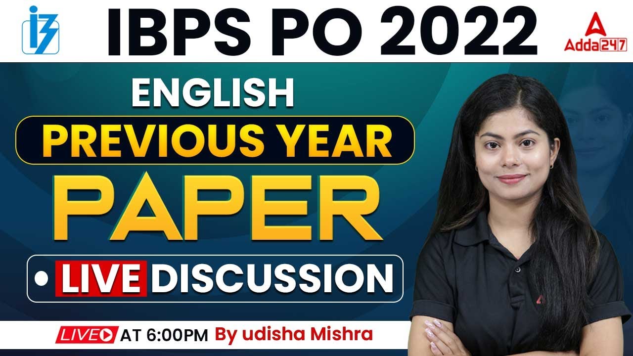 IBPS PO 2022 | English Previous Year Paper Live Discussion | by Udisha Mishra