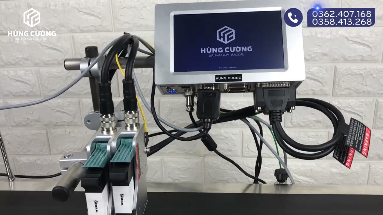 M&aacute;y in phun nhiệt tự động HC210 loại 2 đầu in 12.7 mm x 2