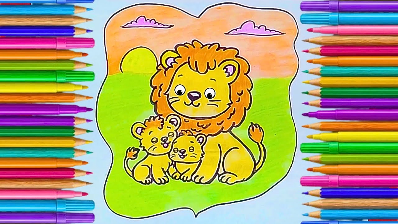 Desenhar e Pintar: O Leão que Ensinava com o Coração🦁❤️ | História Infantil | Feneco Arts