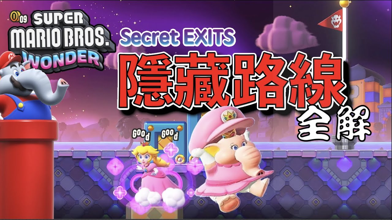 《超級瑪利歐兄弟驚奇Super Mario Bros. Wonder》各世界紅旗\隱藏路線all secret exits＃switch#supermariobroswonder＃隱藏關卡
