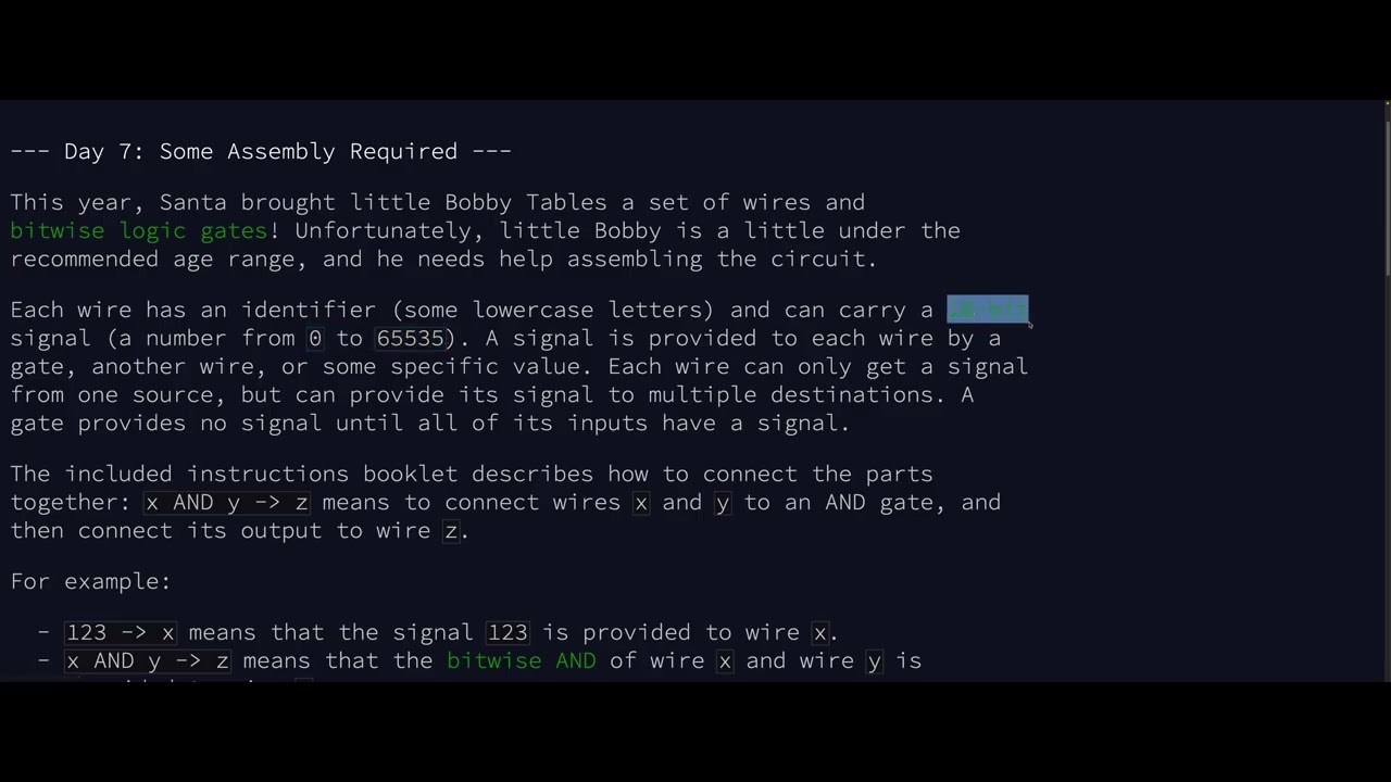Advent of Code - Some Assembly Required - Zig