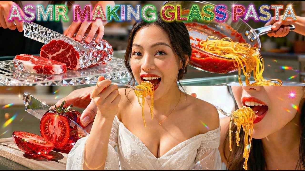 This Beautiful Chef Is Making SPAGHETTI&hellip; But It&rsquo;s Made of GLASS 😱🍝 | Oddly Satisfying ASMR