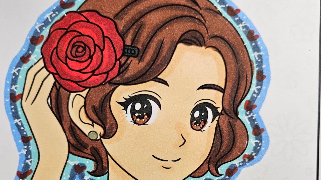 ASMR Coloring – parte 1| Acconciatura vintage con rosa | Libro da colorare Potato Libri
