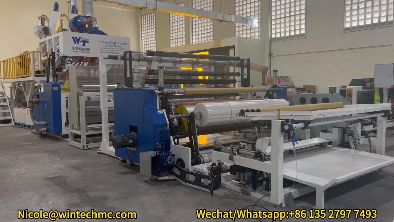 High Configuration 2400MM Jumbo Roll Stretch Film Machine with Automatic T-die and Thickness Gauge