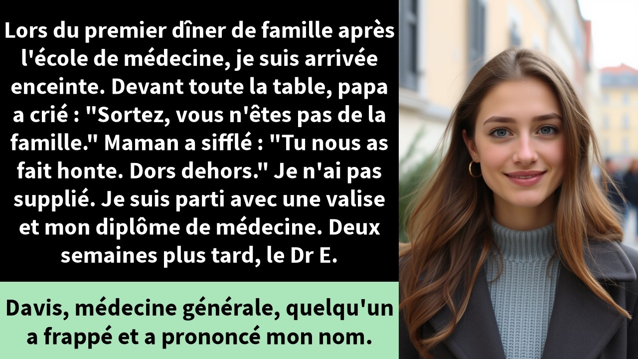 Lors du premier dîner de famille après l'école de médecine, je suis arrivée enceinte.