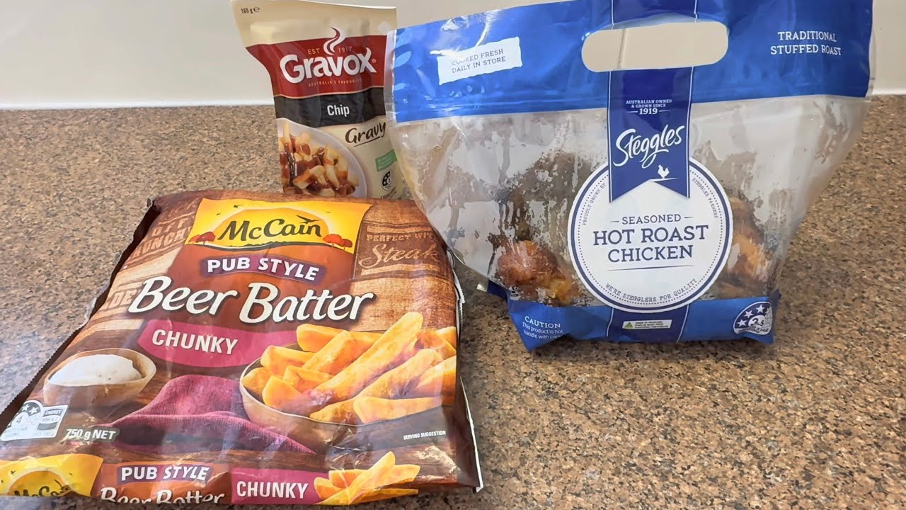 IGA Hot Roast Chicken + McCain Chunky Chips & Gravox Chip Gravy