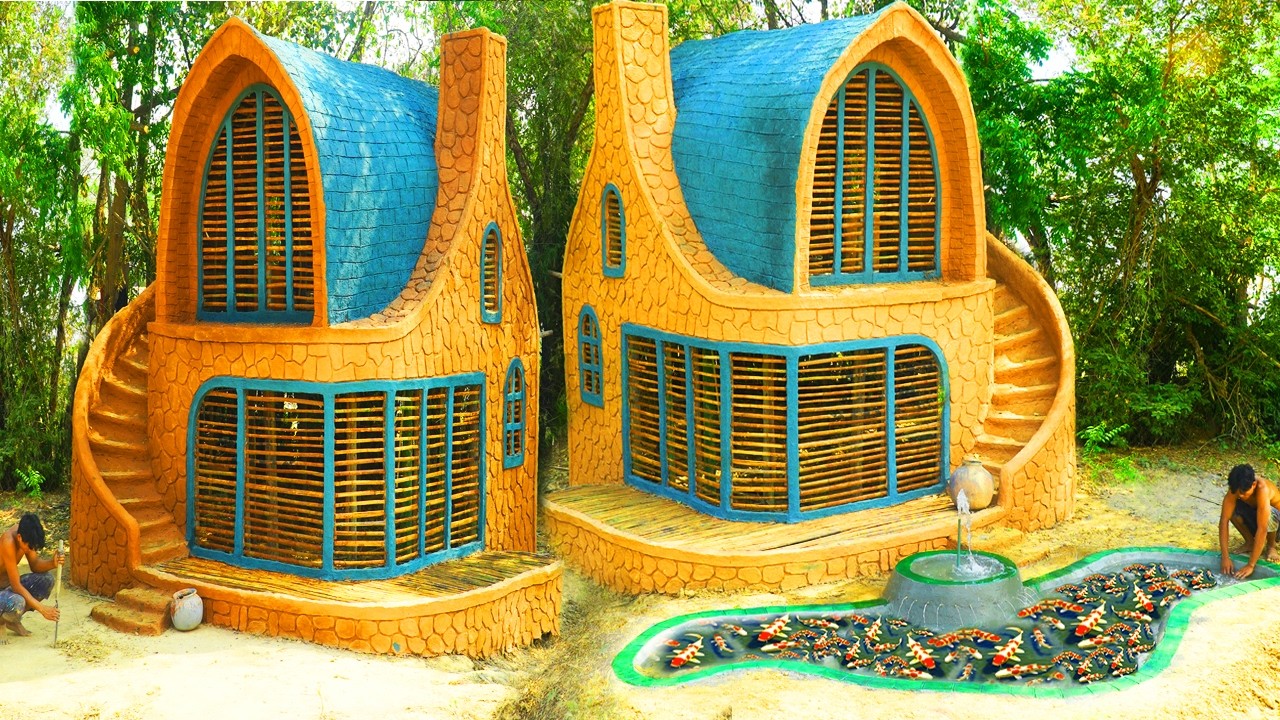 45Days Luxurious home decoration ideas: Bamboo Villa with Underground Pool Fish [Full]