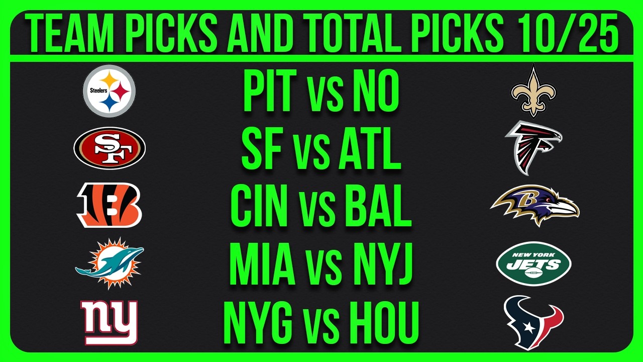 NFL Picks Week 7 Today 10/25/26 NFL Predictions and Picks