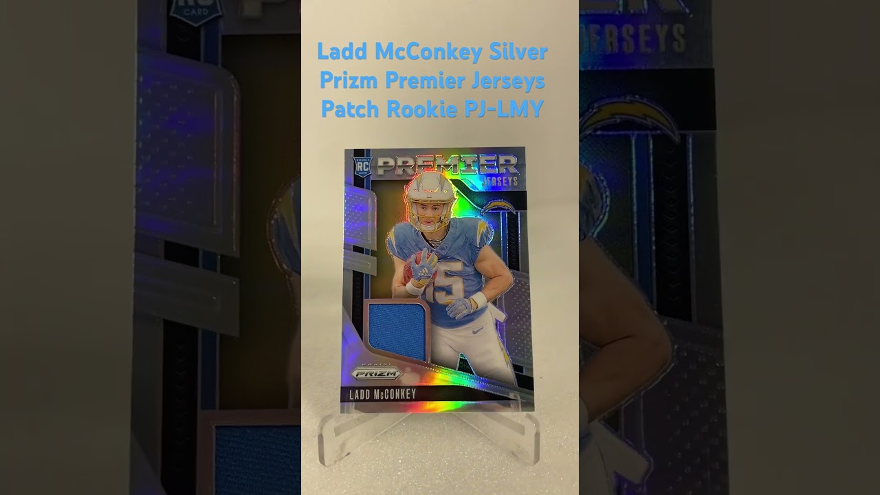 Ladd McConkey Silver Prizm Premier Jerseys Patch Rookie PJ-LMY 2024 Panini Prizm