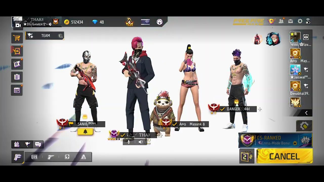 FREE FIRE  NEW CS SEASON GRANDMASTER RANK PUSH _ NOBILE  PLAYER LIVE✅️✅️✅️