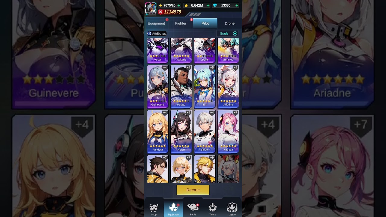 Wing Fighter My Power and Equipment