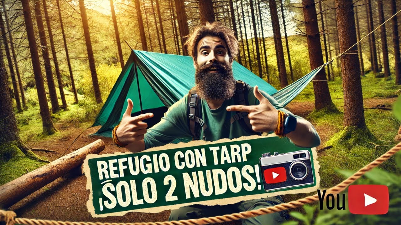 REFUGIOS CON TARP | Solo 2 nudos y una línea madre 🌲