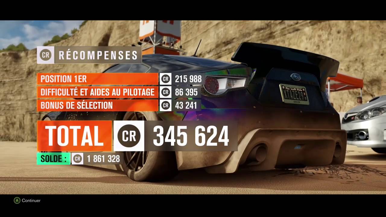 Forza Horizon 3 : XP rapide (23 lvl en une seul course)