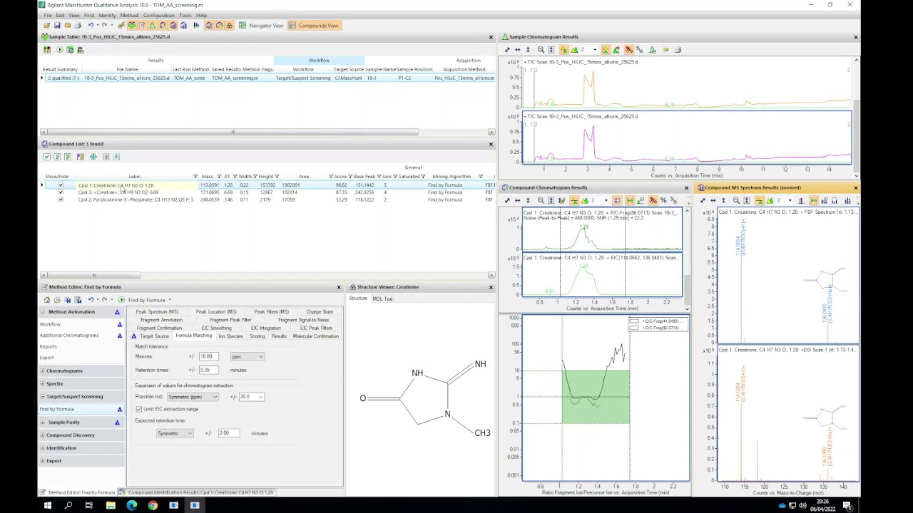 Agilent LC-MS 6545 QTOF HILIC Target Suspect screening