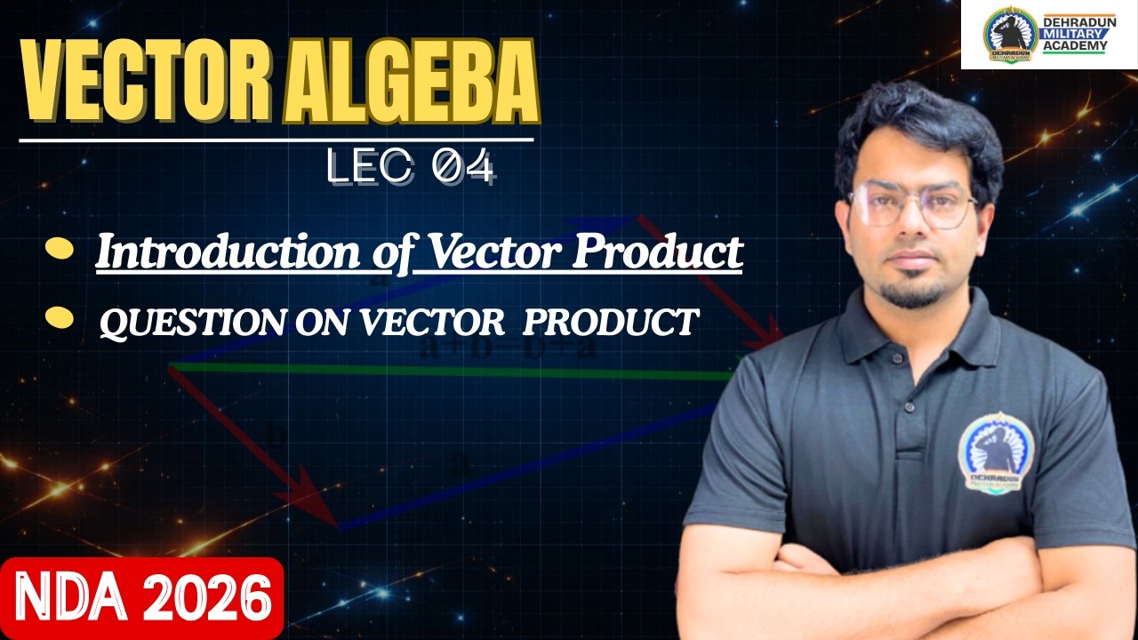 NDA 2026 Maths | Cross Product (Vector Product) | Area of Triangle & Parallelogram