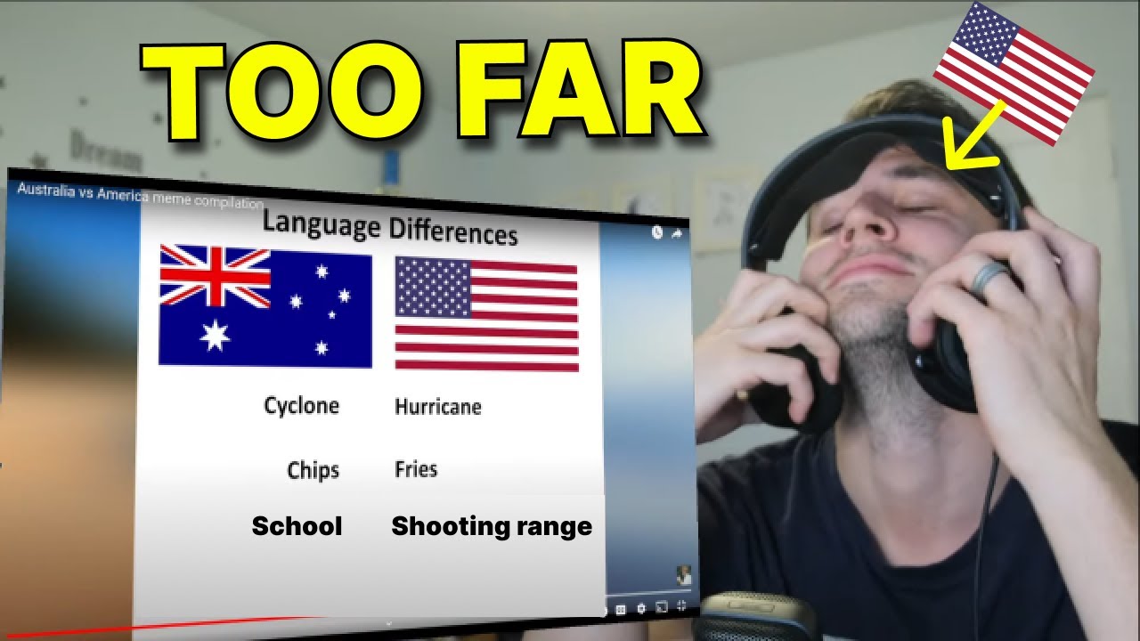 American reacts to Australia vs America memes