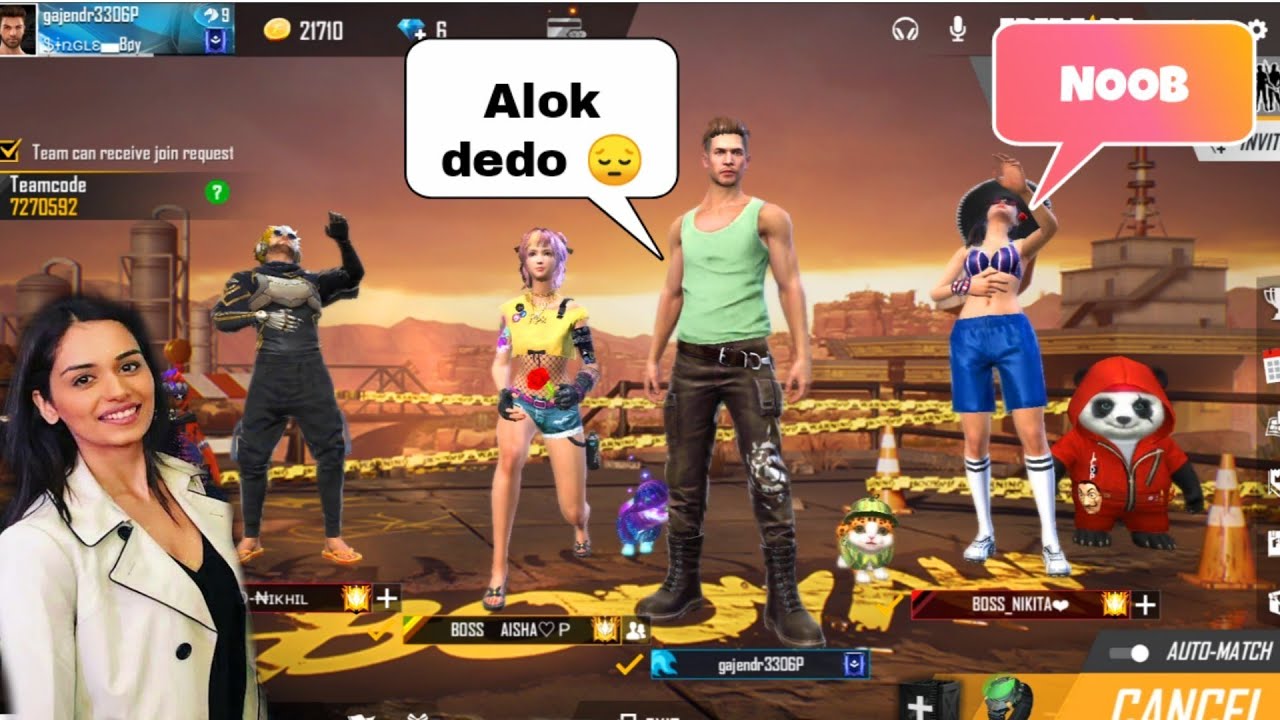 Rich GrandMaster Girl call me Noob😤 आजा 1 vs 4 में !! 😎