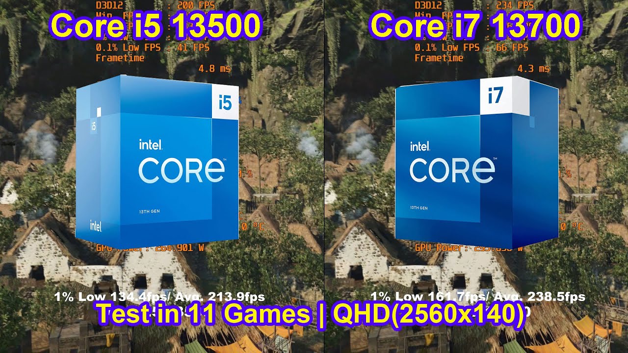 Core i5 13500 vs Core i7 13700 + NVIDIA GeForce RTX 4080 16GB - Test in 11 Games | QHD(2560x1440)