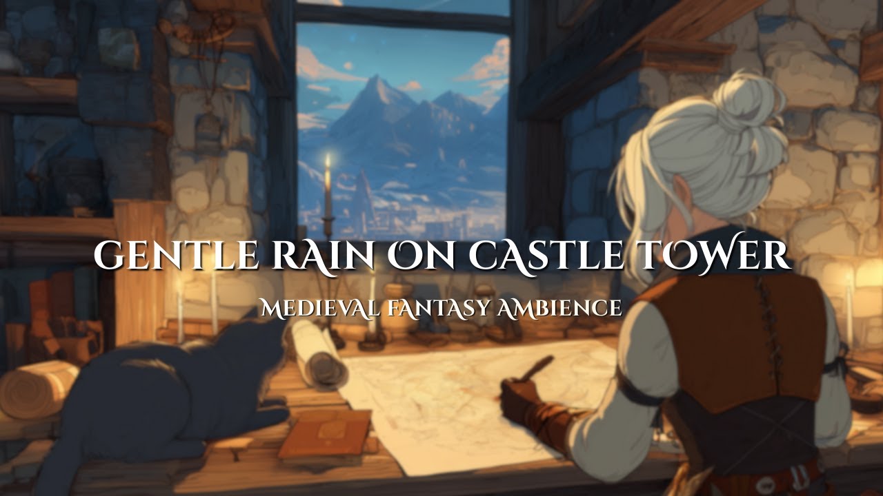 You Are Safe Inside. Gentle Rain on Castle Tower 🌧️ Sleep & Relax