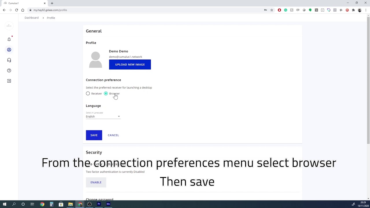 Launch your virtual machine in a web browser