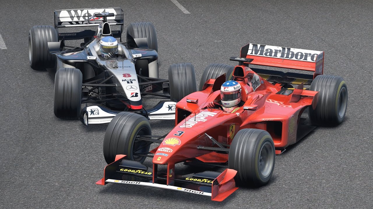 Michael Schumacher vs Mika Häkkinen | Ferrari F300 vs McLaren-Mercedes MP4/13 | F1 1998 in Monaco