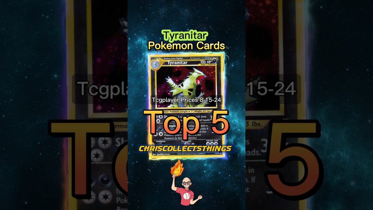 Top 5 RAREST Tyranitar Pok&eacute;mon Cards 👀 #shorts #tyranitar #pokemontcg