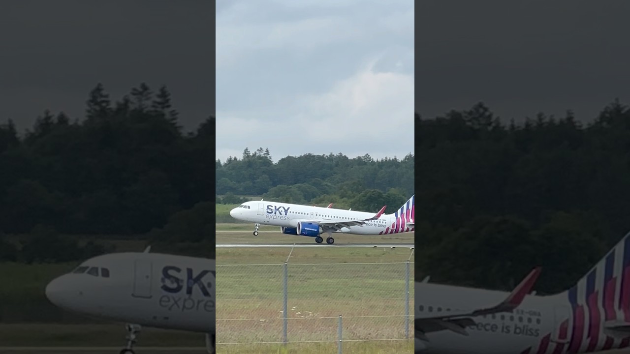 Airbus A 320N HER-BLL Landung in Billund/Dänemark 