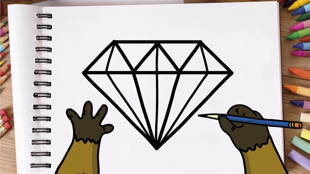 COMO DESENHAR UM DIAMANTE SUPER FÁCIL!!!
