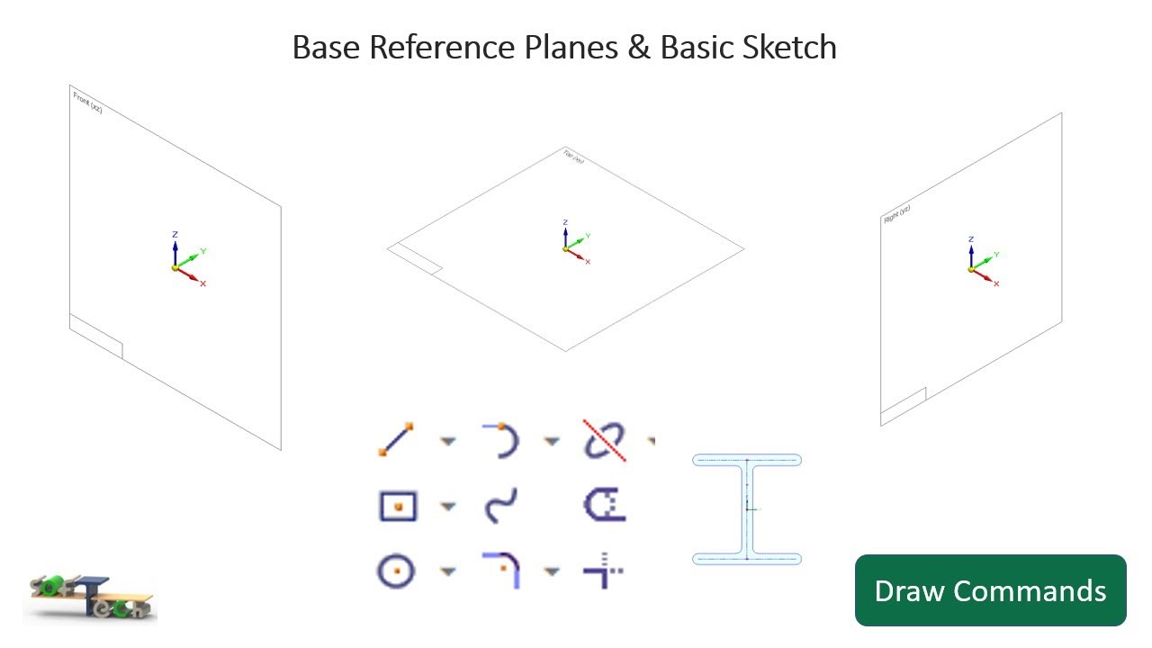 Basic sketch commands in solid edge