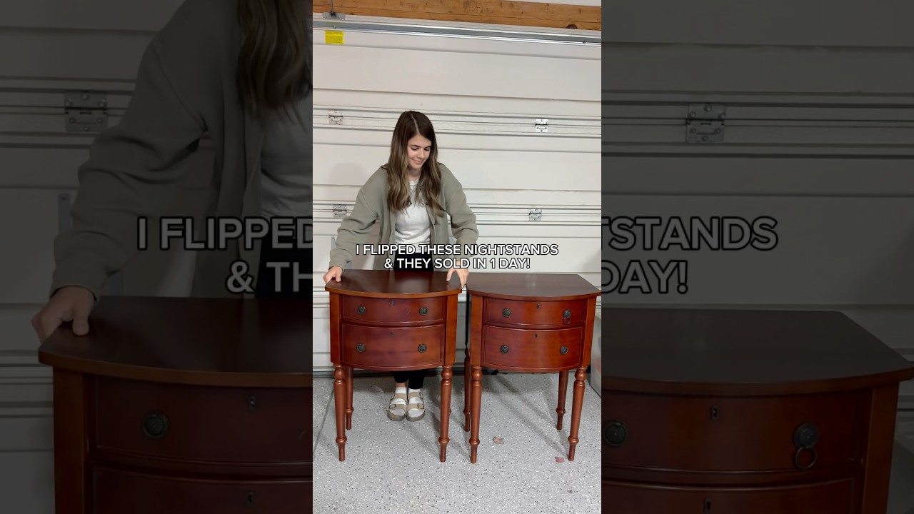 Flipping furniture for profit in 2025! They sold in 24 hours!! 🤭 #furnitureflip #sidehustle #diy