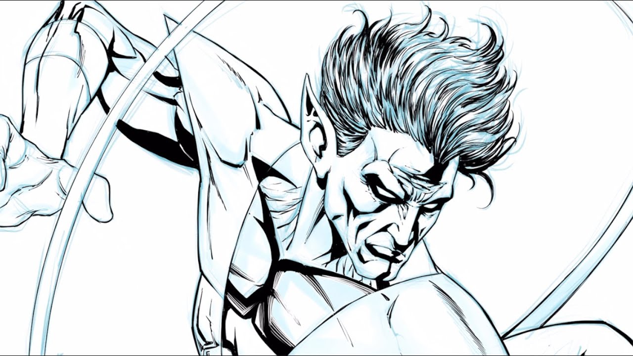 Inking Nightcrawler from X-men ( Fan Art )