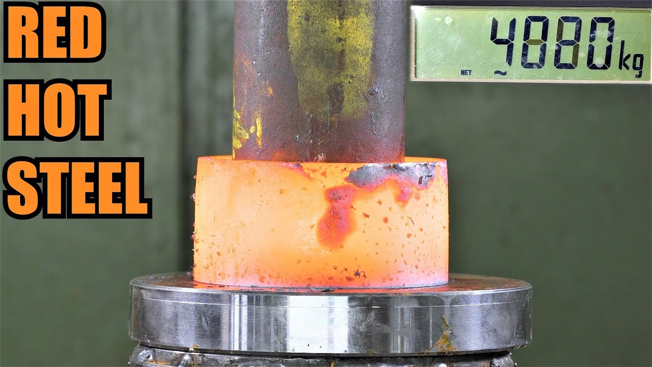 How Strong is Red Hot Steel? Hydraulic Press Test!