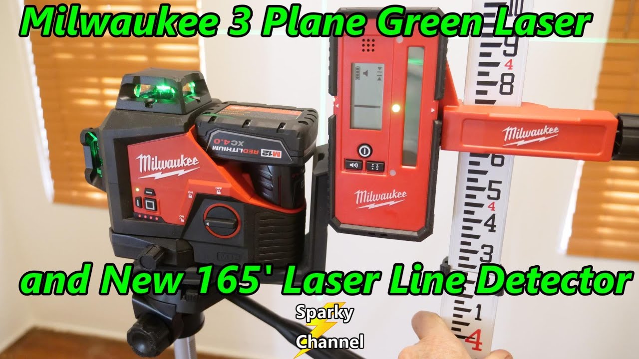Зеленый лазер Milwaukee 3 Plane и новый 165-футовый лазерный линейный детектор