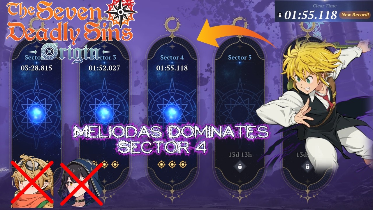 Timespace Junction: Sector 4 | MELIODAS 3 STAR CLEAR NO DAISY! | The Seven Deadly Sins: Origin