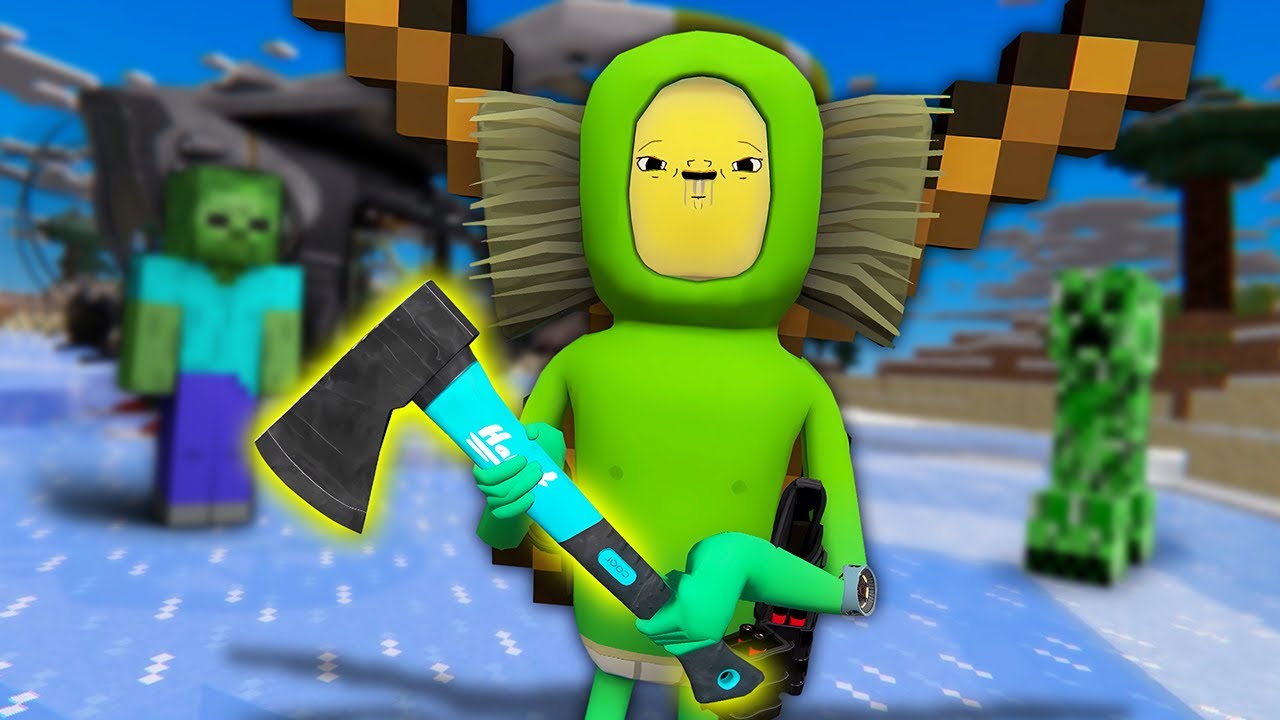 GRZESIO UCZY MNIE JAK PRZETRWAĆ ZIMĘ W MINECRAFT w BONELAB!