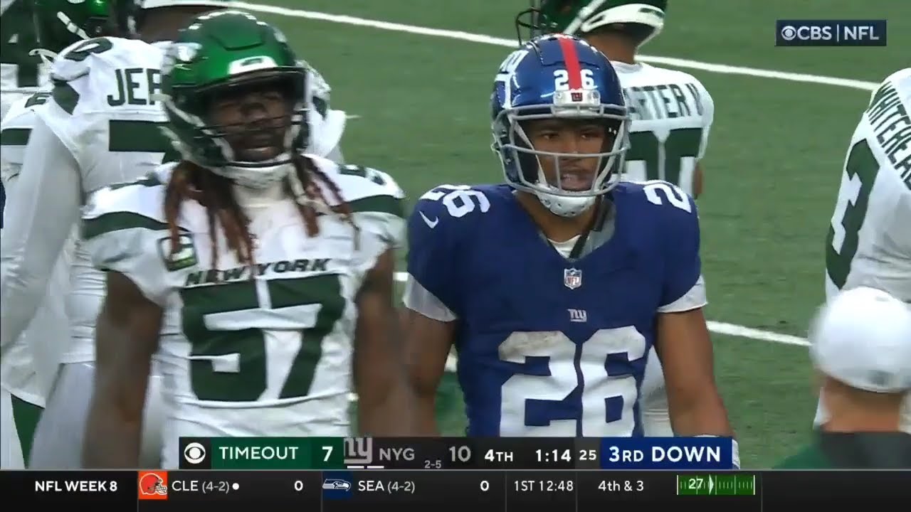 Saquon Barkley vs Quincy Williams & CJ Mosley (2023) | RB vs LB Matchup