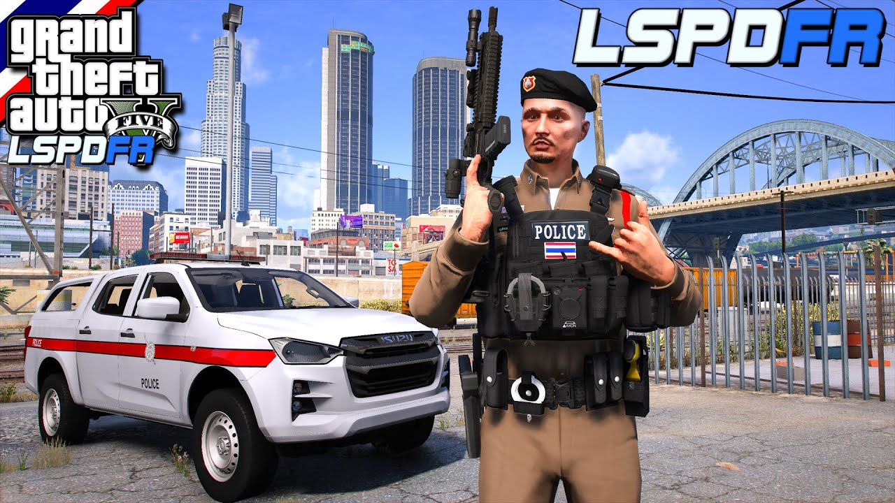 GTA V - LSPDFR มาเป็นตำรวจในเกม GTA V ตำรวจไทย เหตุโจมตีบุลคล VIP ยิงสนั่นกลางเมือง #402