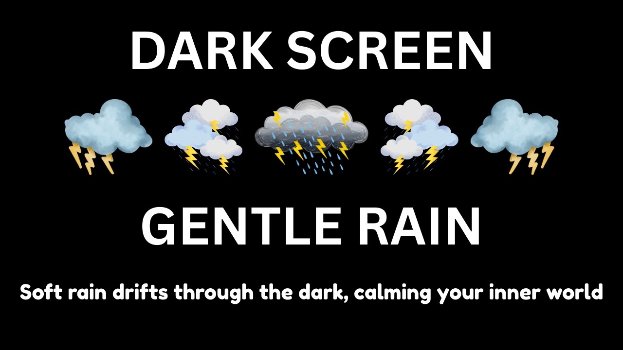 Dark Night Rain & Rolling Thunder | BLACK SCREEN | Calm Sleep All Night