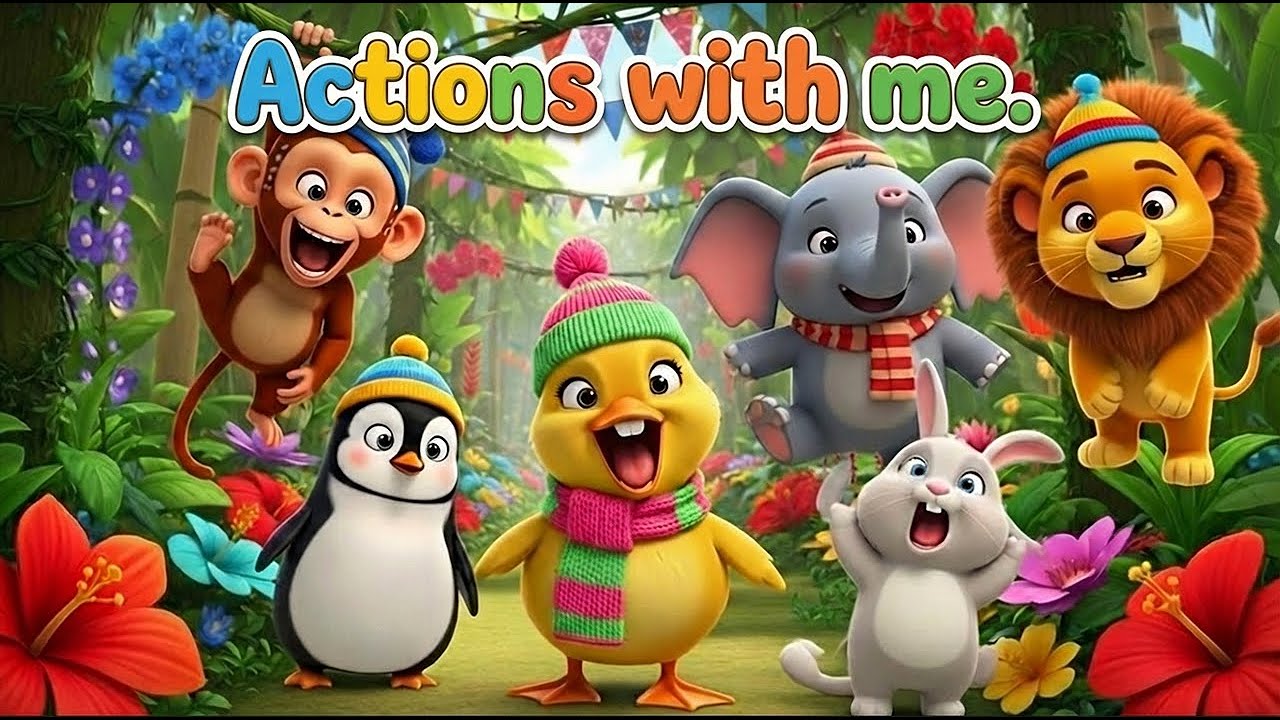 Actions Along With Me 🤸‍♂️🐾 | Goofy Animal Parade Nursery Rhyme for Kids | Cuddle Bubu