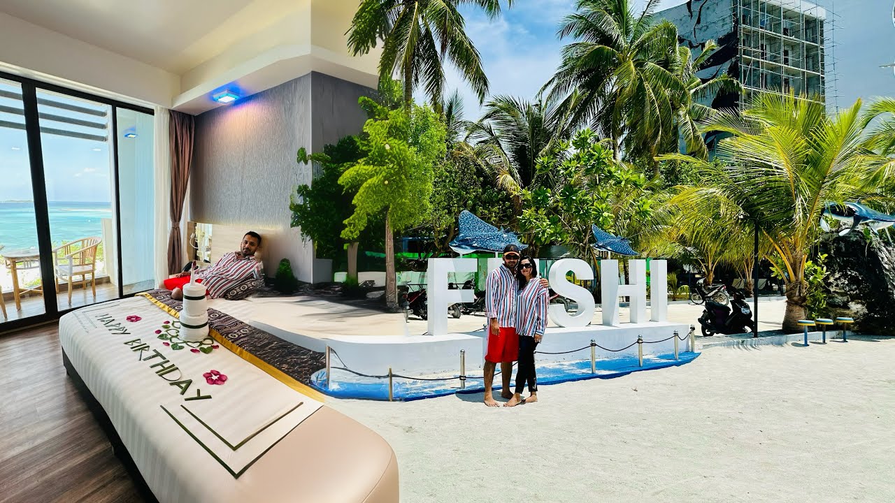 Day 1 at Maafushi Island 🏝️ | Stunning Sea View Hotel in Maldives 🌊 | Maldives Travel Vlog Ep-3 🇧🇩