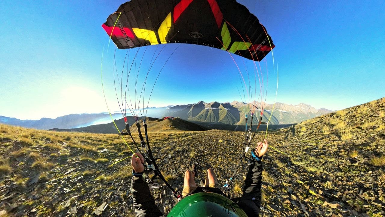 Sunrise Speedflying At Truso Valley Kazbegi, Georgia