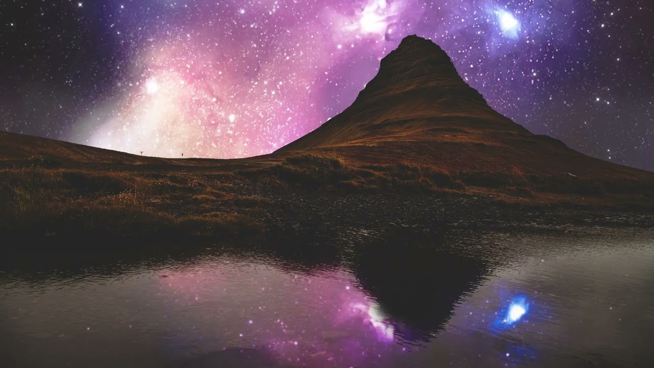 Ambient Space Sounds for Sleep | Cosmic Mountain Reflection | 2 Hours