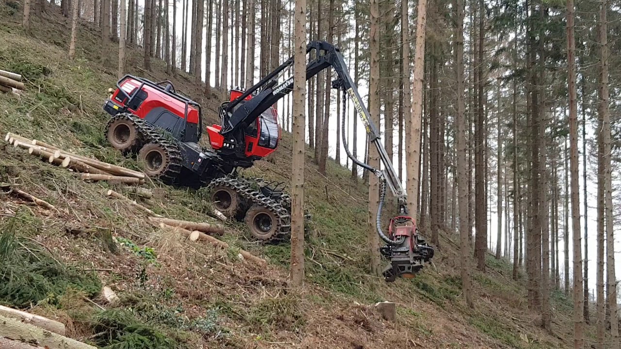 Komatsu 931xc und Ponsse Ergo mit Winde im Steilhang 2019